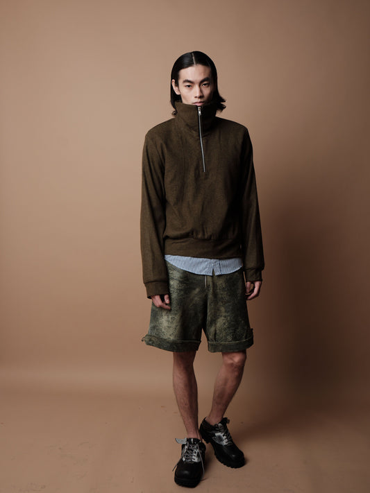 Pierre Blanc Leather Shorts (Vintage Green)