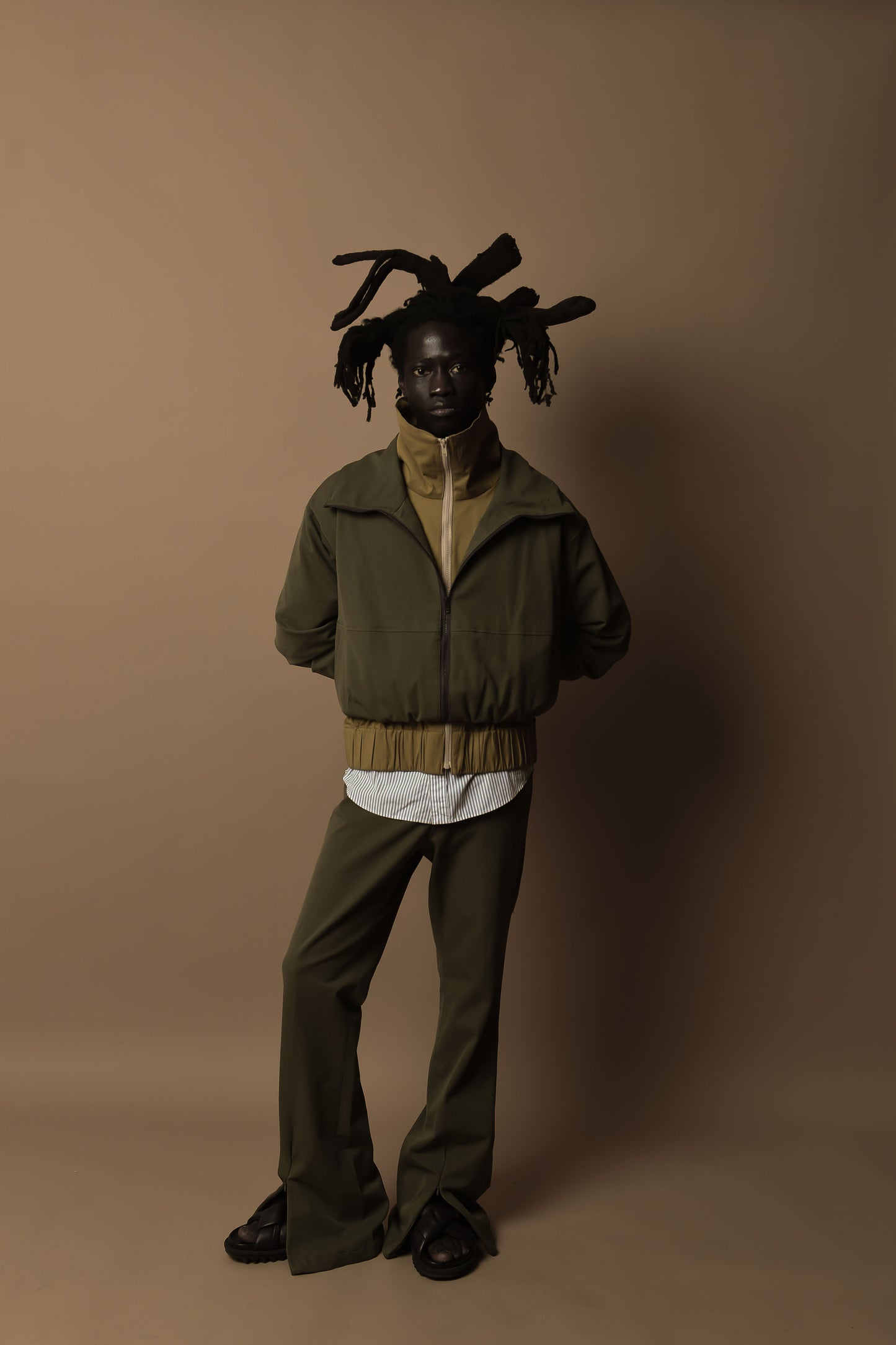Pierre Blanc Cropped Track Jacket ( Green )