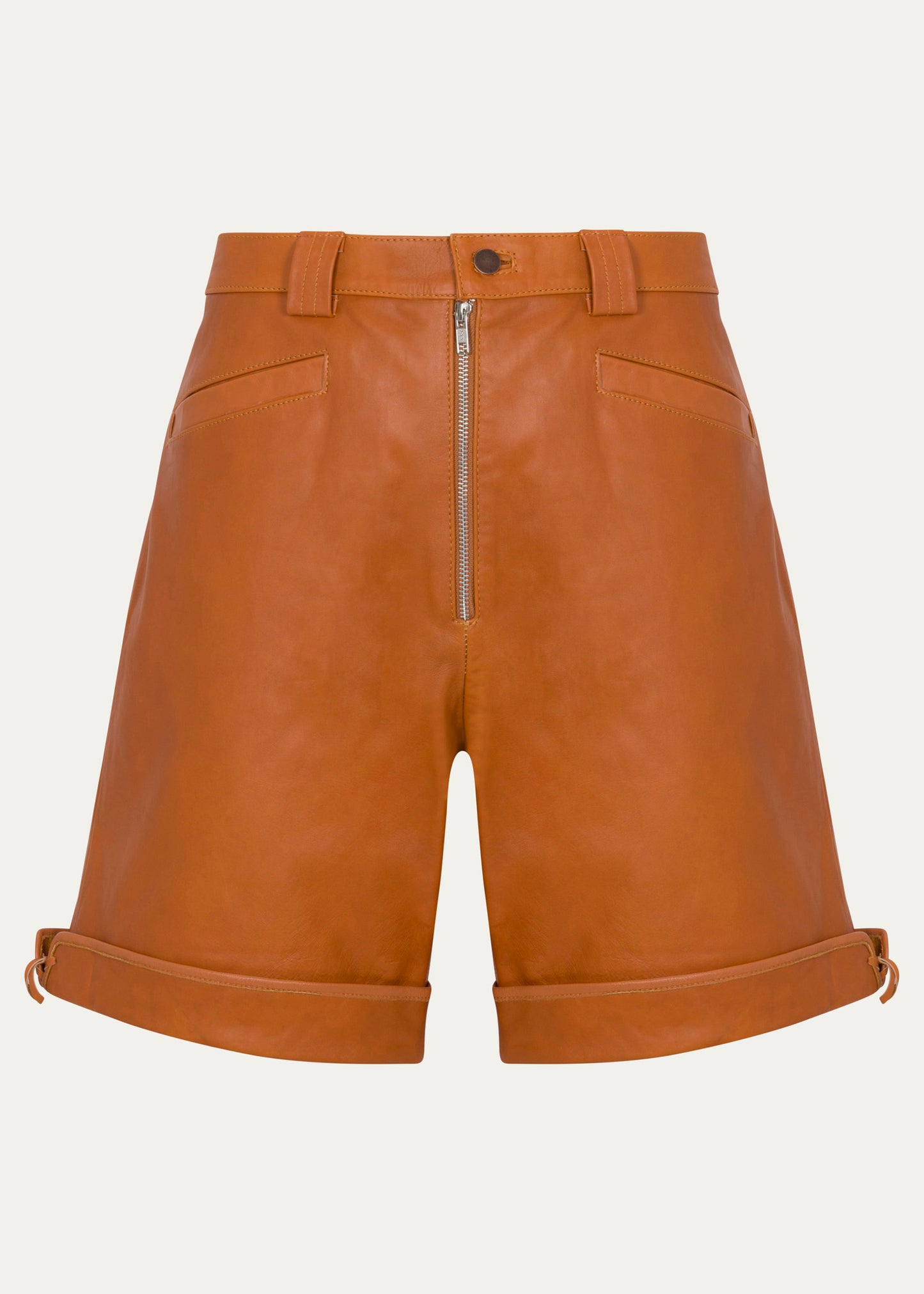 Pierre Blanc Leather Shorts ( Tangerine )