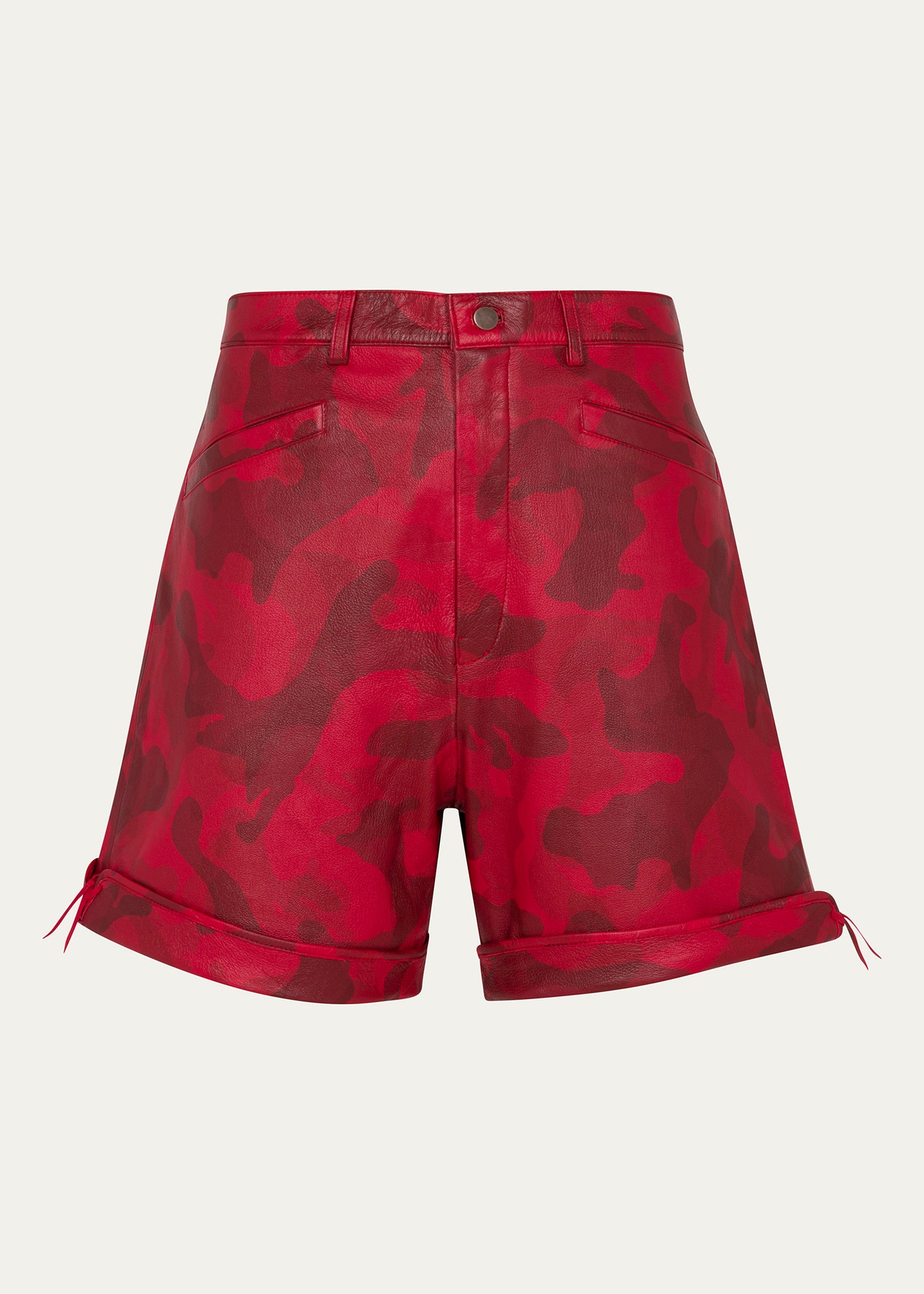 Pierre Blanc Camo Leather Shorts (Red)