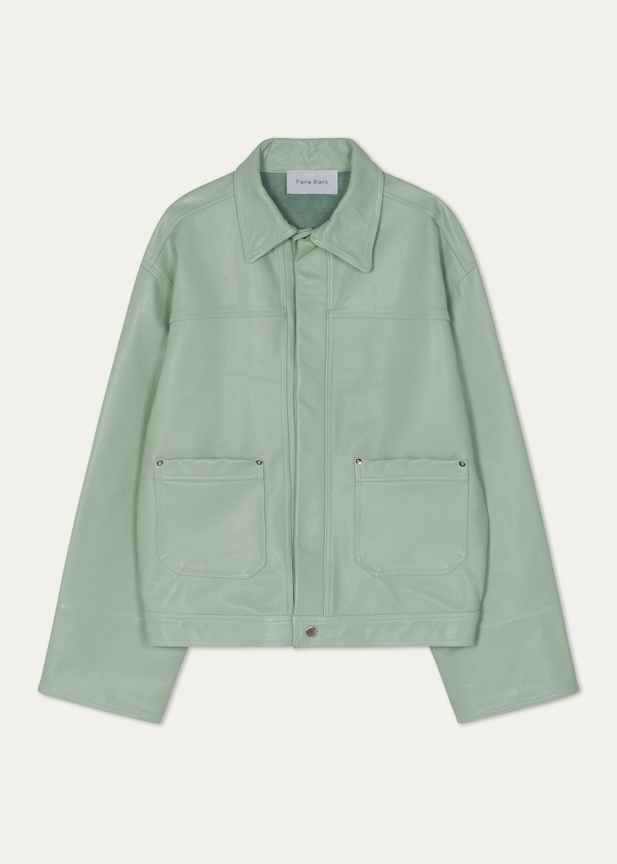 Leather Utility Jacket (Sage)