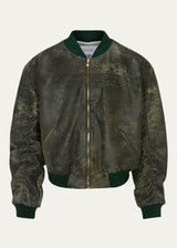 Pierre Blanc Vintage Leather  Bomber (Green)