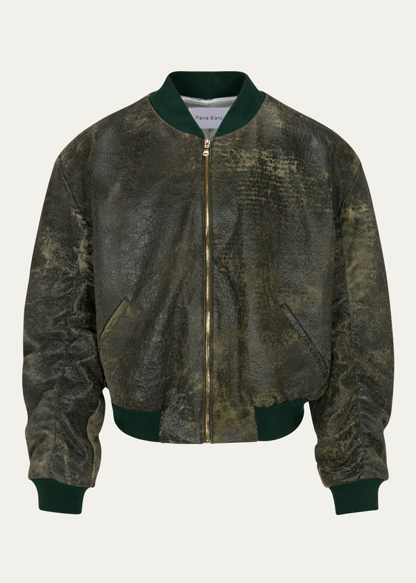 Pierre Blanc Vintage Leather  Bomber (Green)