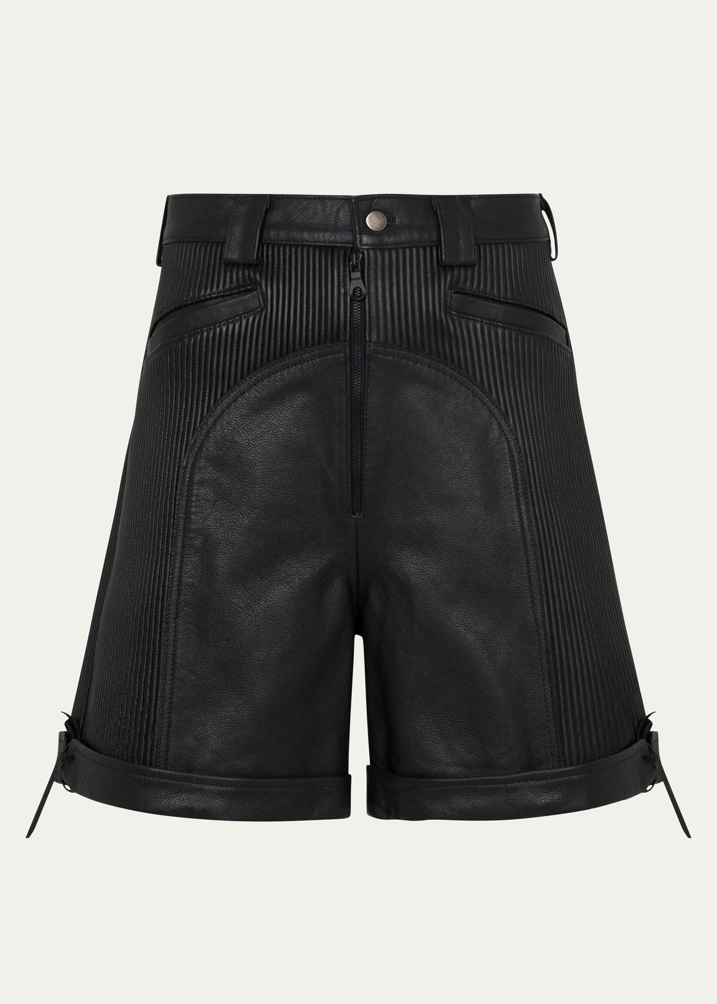 Pierre Blanc Leather Biker Shorts