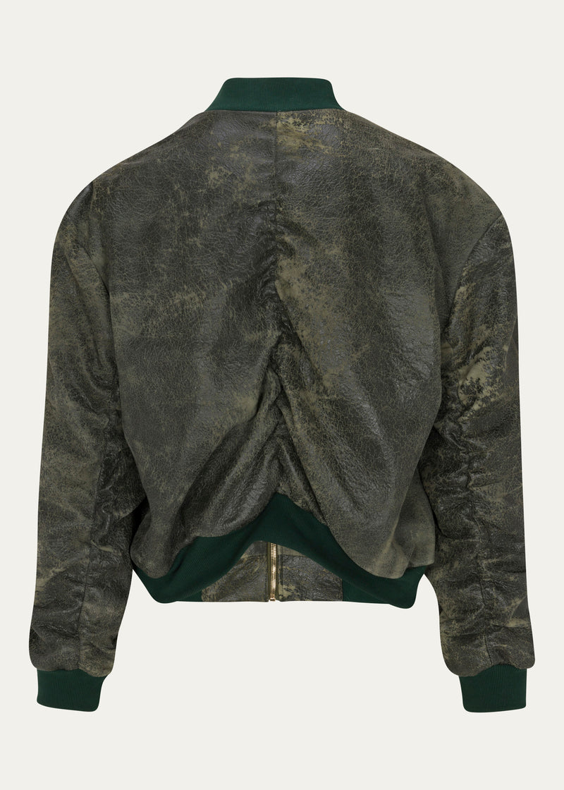 Pierre Blanc Vintage Leather  Bomber (Green)